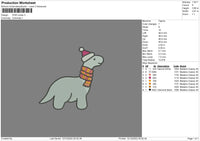 Dino Xmas Embroidery File 6 sizes