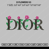 D Flowers V3 Embroidery File 7 sizes