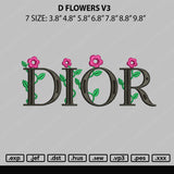 D Flowers V3 Embroidery File 7 sizes