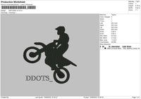 Dirt Bike V2 Embroidery File 4 sizes