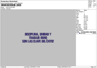 Disciplinatext Embroidery File 6 sizes