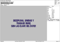 Disciplinatext Embroidery File 6 sizes