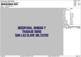 Disciplinatext Embroidery File 6 sizes