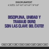 Disciplinatext Embroidery File 6 sizes