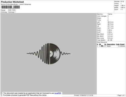 Disk Embroidery File 4 Size