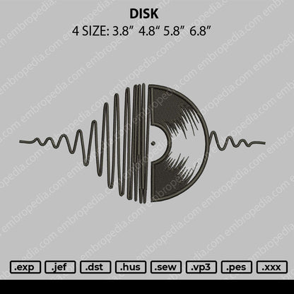 Disk Embroidery File 4 Size