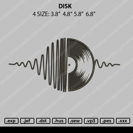 Disk Embroidery File 4 Size