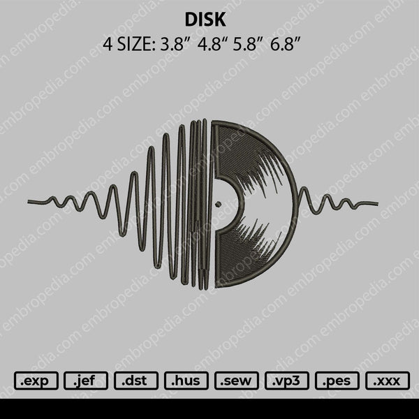 Disk Embroidery File 4 Size