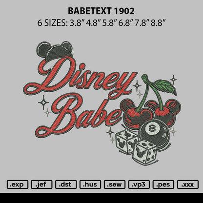 Babetext 1902 Embroidery File 6 sizes