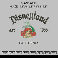 Dland Ariel Embroidery File 6 sizes