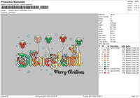 Disneyland Christmas Embroidery File 6 sizes