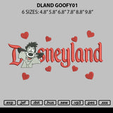 Dland Goofy01 Embroidery File 6 sizes