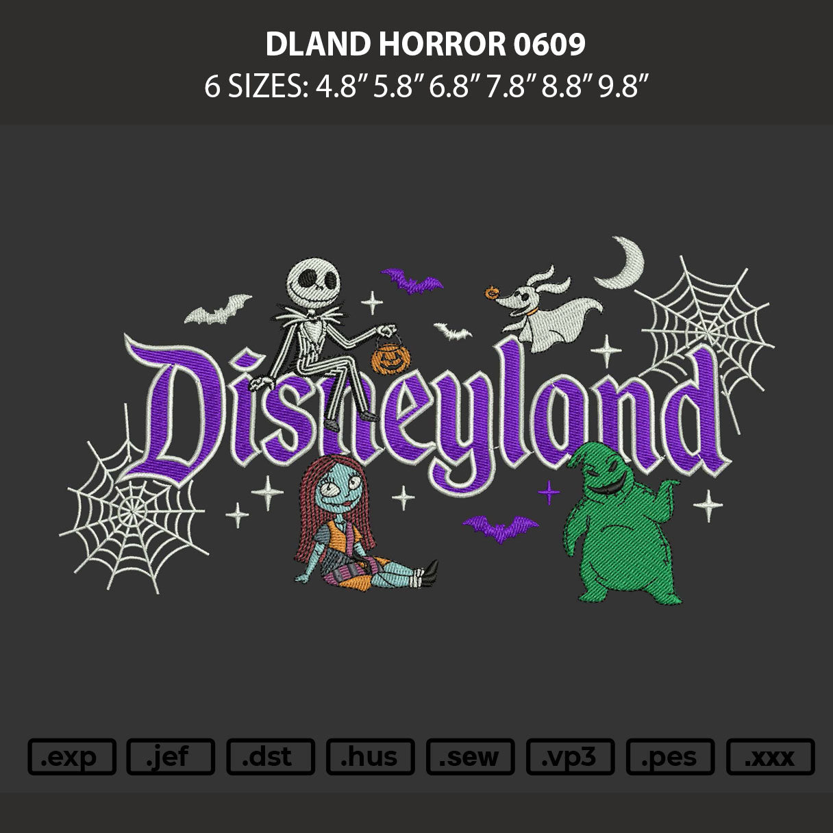 Dland Horror Embroidery Machine Design File 6 sizes