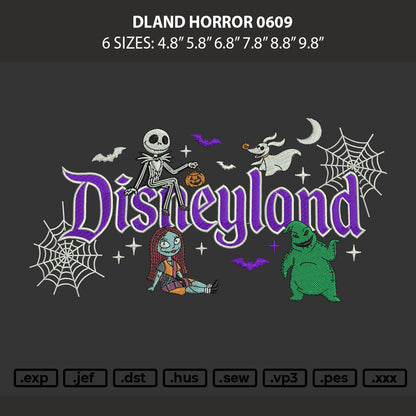 Dland Horror Embroidery Machine Design File 6 sizes