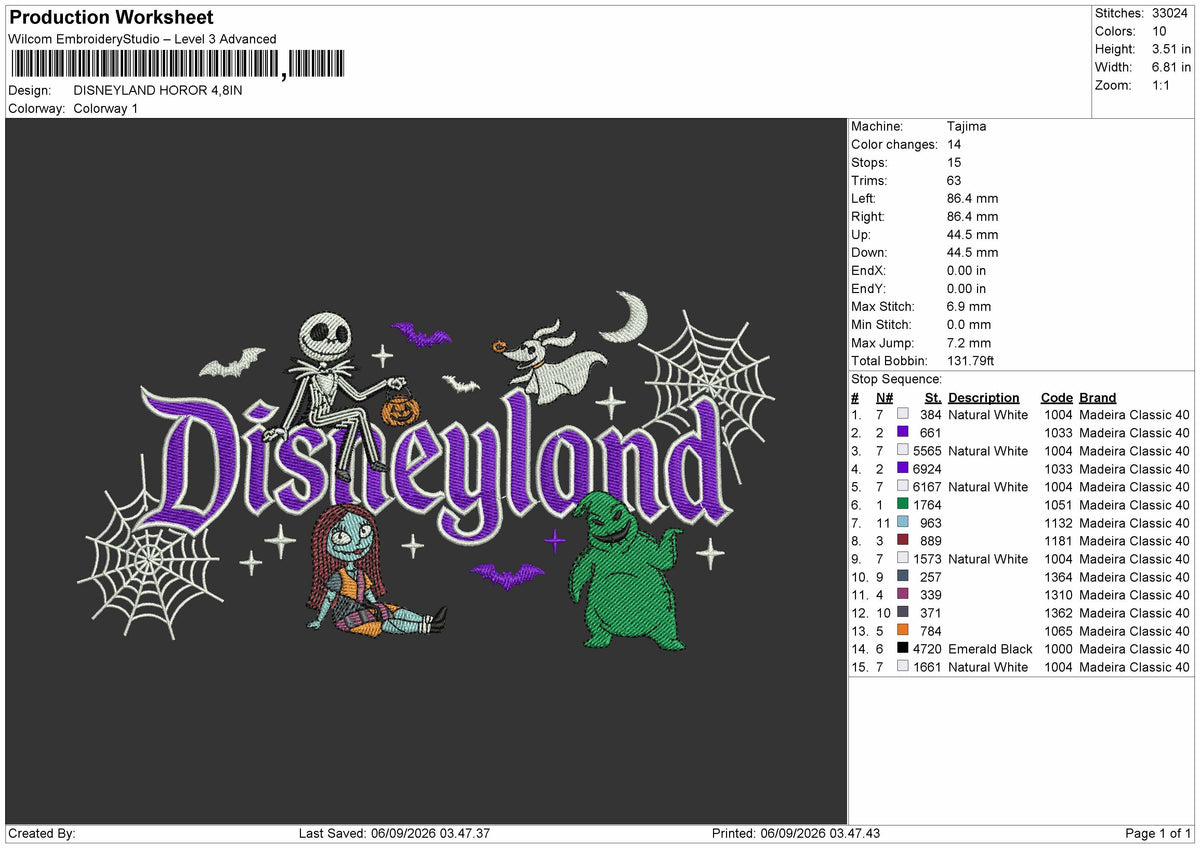 Dland Horror Embroidery Machine Design File 6 sizes