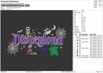 Dland Horror Embroidery Machine Design File 6 sizes