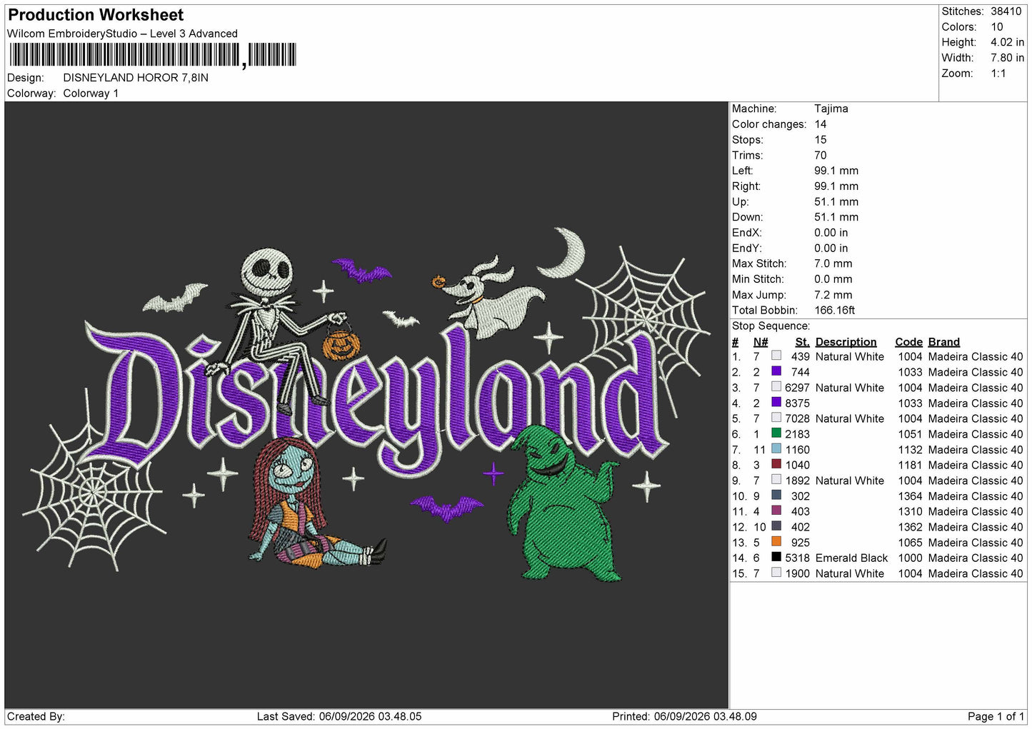 Dland Horror Embroidery Machine Design File 6 sizes