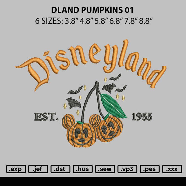 Dland Pumpkins 1109 Embroidery File 6 sizes