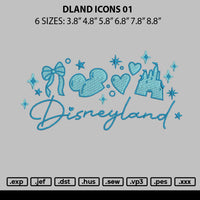 Dland Icons 01 Embroidery File 6 sizes