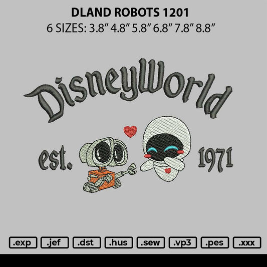 Dland Robots 1201 Embroidery File 6 sizes
