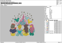 Princess Castle Embroidery Files 6 sizes