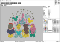 Princess Castle Embroidery Files 6 sizes