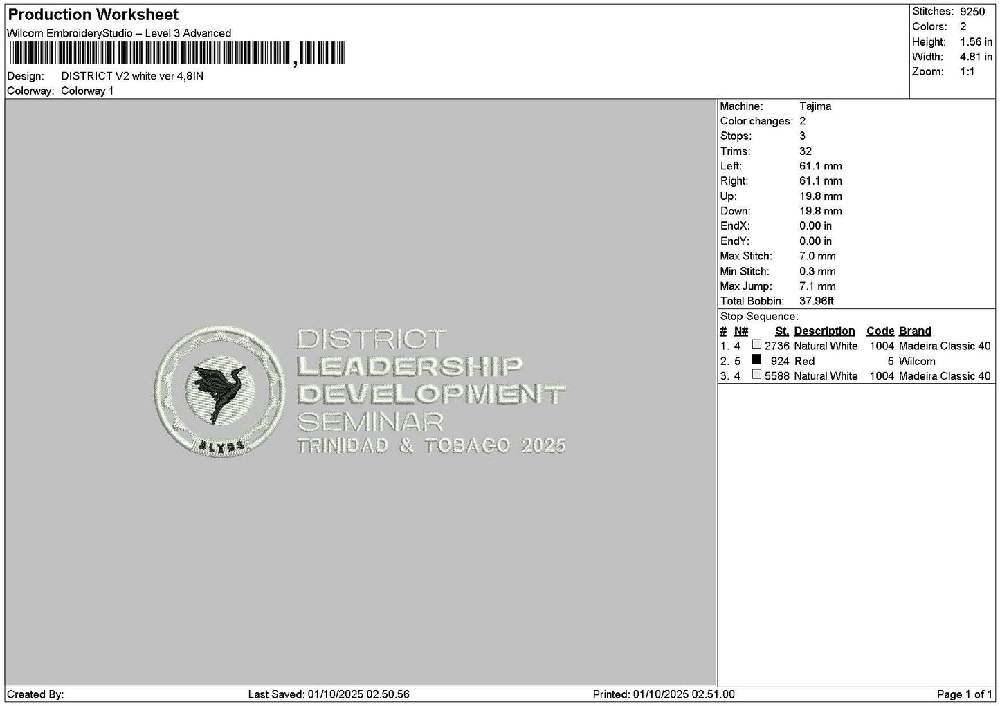 District Text Embroidery 2 Files