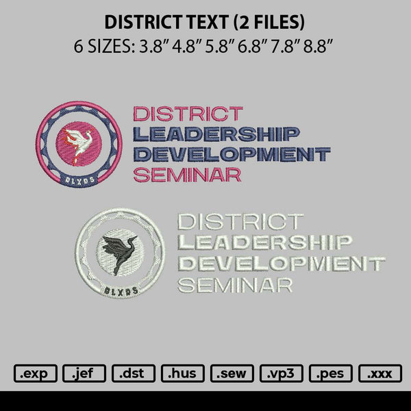 District Text Embroidery 2 Files