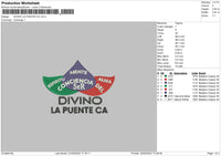 Divino La Puente Ca Embroidery File 4 size