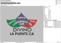 Divino La Puente Ca Embroidery File 4 size