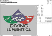 Divino La Puente Ca Embroidery File 4 size
