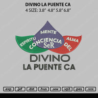 Divino La Puente Ca Embroidery File 4 size