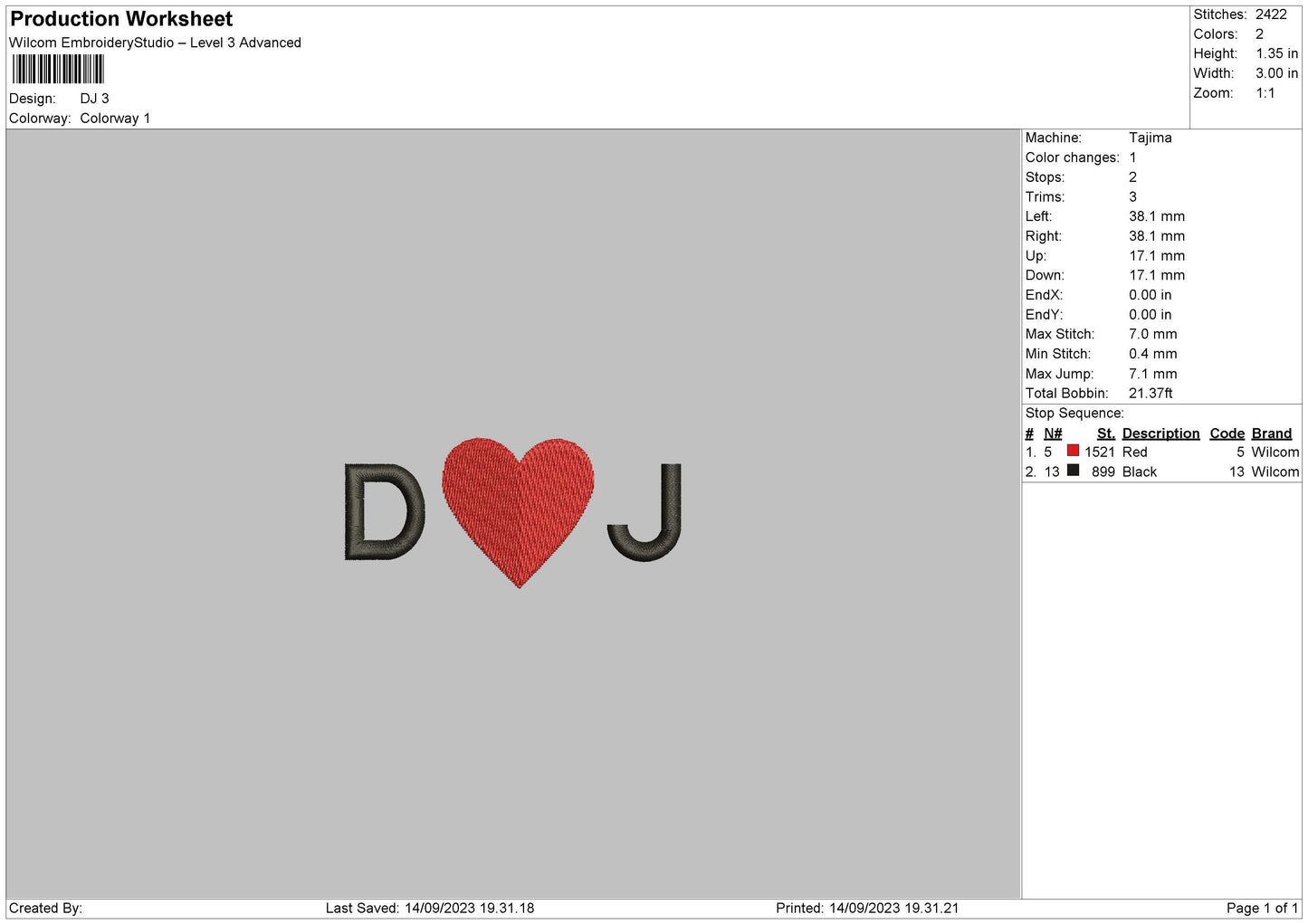 Dj Embroider File 6 sizes