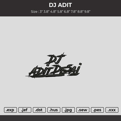 DJ ADIT Embroidery Machine Design File
