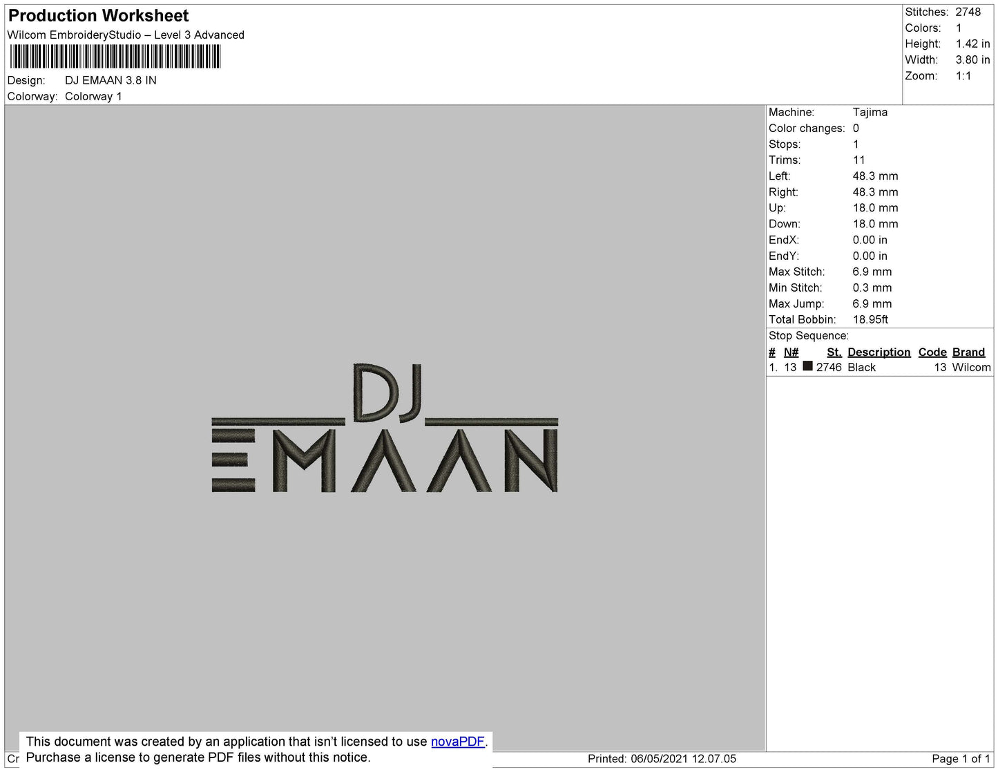 DJ Emaan Embroidery File 4 size