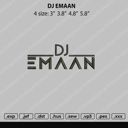 DJ Emaan Embroidery File 4 size