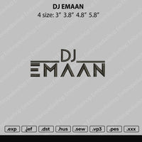 DJ Emaan Embroidery File 4 size
