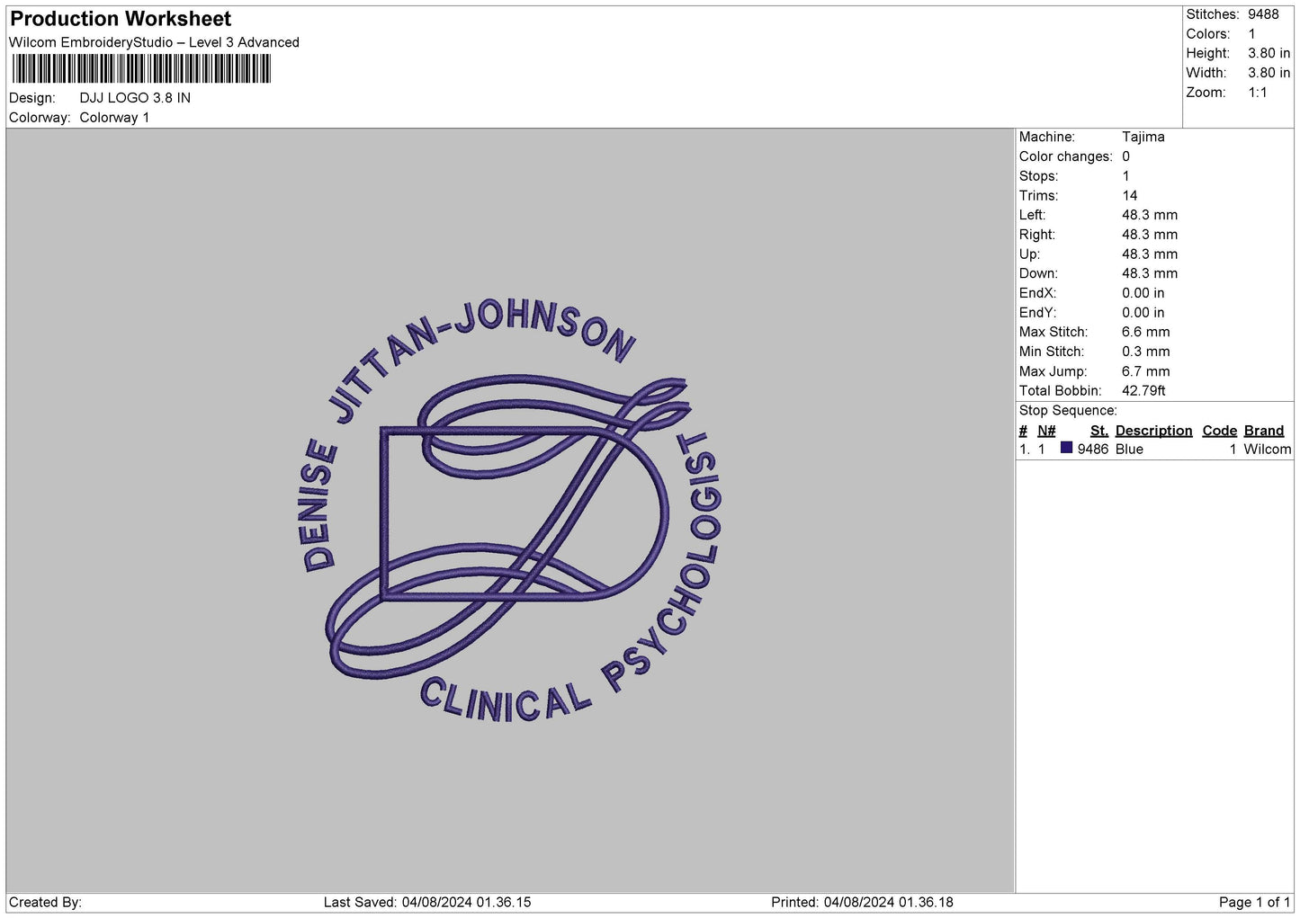 Dj Circle Embroidery File 6 sizes