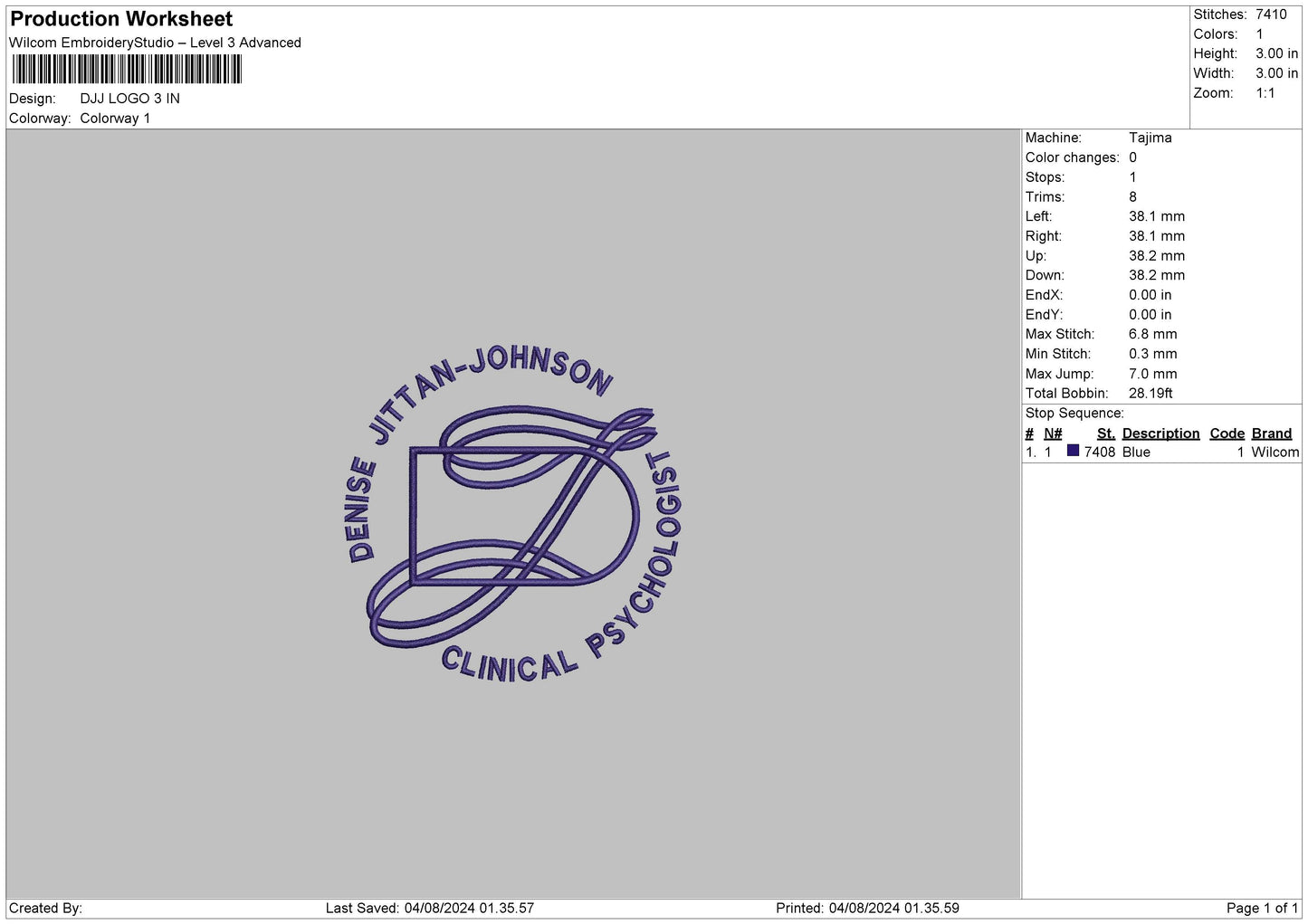 Dj Circle Embroidery File 6 sizes