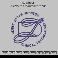 Dj Circle Embroidery File 6 sizes