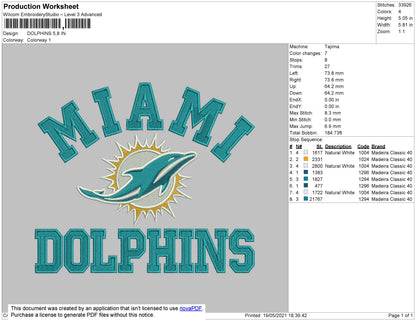 Dolphins Embroidery File 4 size