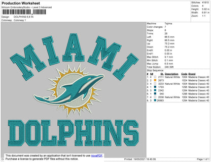 Dolphins Embroidery File 4 size