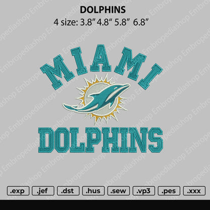 Dolphins Embroidery File 4 size