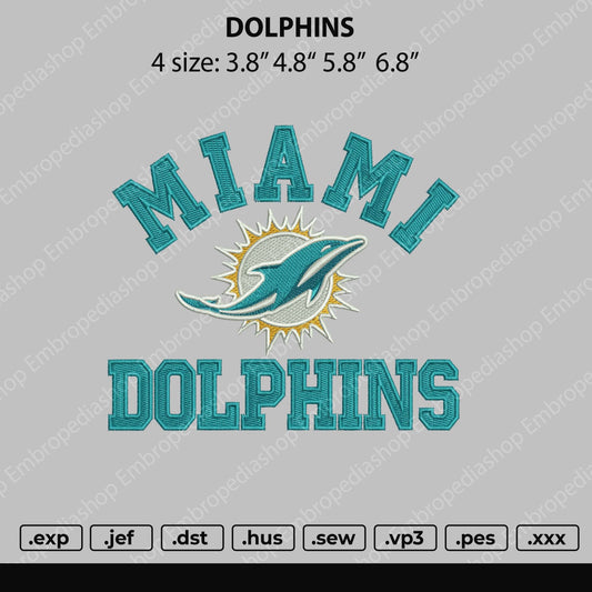 Dolphins Embroidery File 4 size