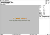 Dl Real Text Embroidery File 6 sizes