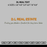 Dl Real Text Embroidery File 6 sizes