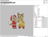 Demon Slayer Xmas Embroidery File 4 size