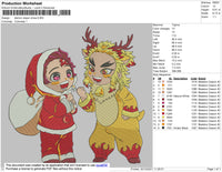 Demon Slayer Xmas Embroidery File 4 size