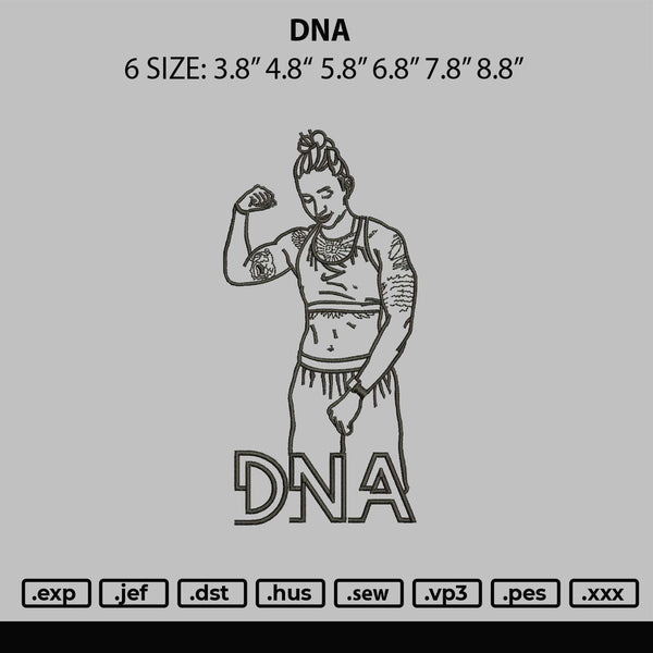 Dna Outline Embroidery File 6 sizes