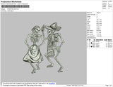 Dancing Skull Embroidery File 4 size